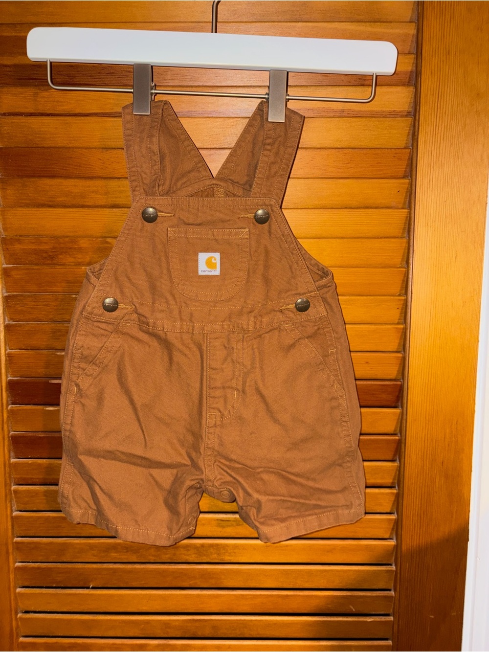 Carhartt Kids Tan Short Overalls with Front Pocket